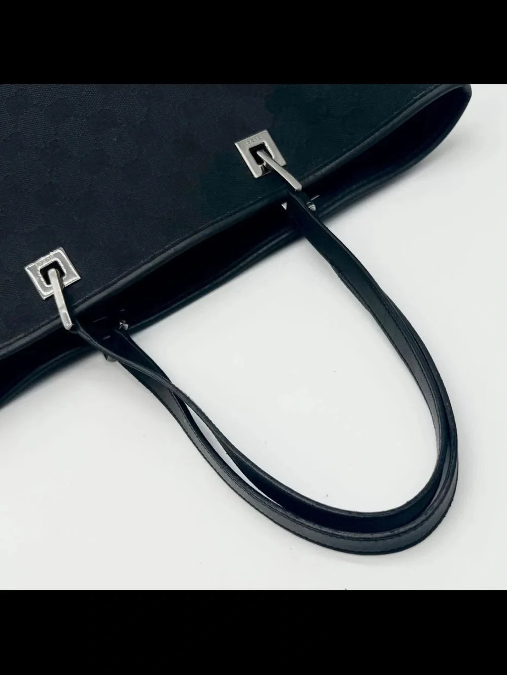 Gucci Monogram Black Canvas Tote